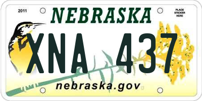 NE license plate XNA437