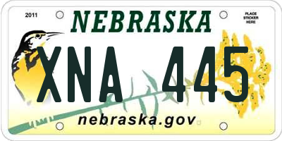 NE license plate XNA445