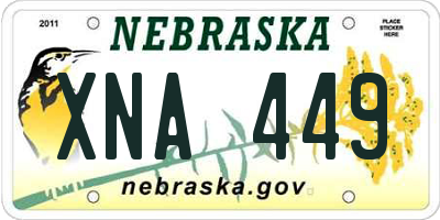 NE license plate XNA449
