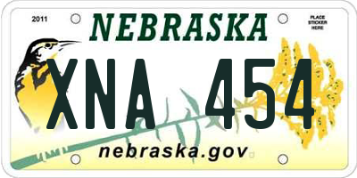 NE license plate XNA454
