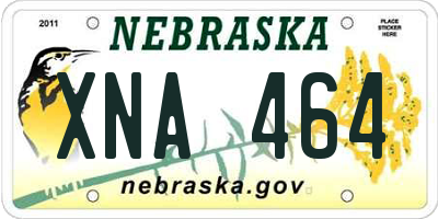 NE license plate XNA464