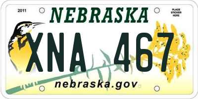 NE license plate XNA467