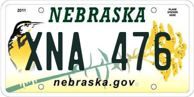 NE license plate XNA476