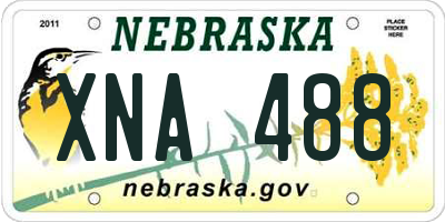 NE license plate XNA488