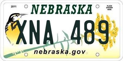 NE license plate XNA489