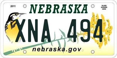 NE license plate XNA494