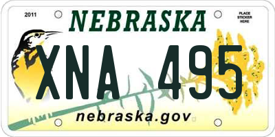NE license plate XNA495