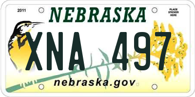 NE license plate XNA497