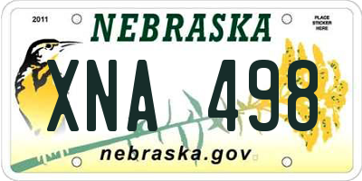 NE license plate XNA498