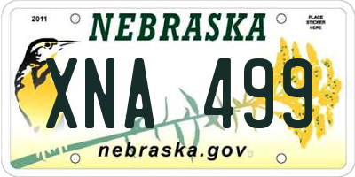 NE license plate XNA499