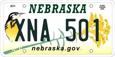 NE license plate XNA501