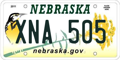 NE license plate XNA505