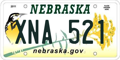 NE license plate XNA521