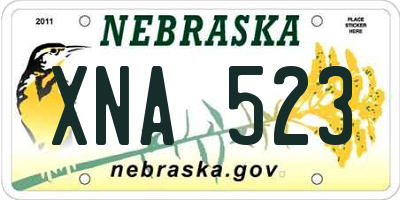 NE license plate XNA523