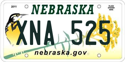 NE license plate XNA525