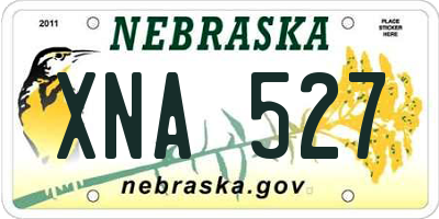 NE license plate XNA527