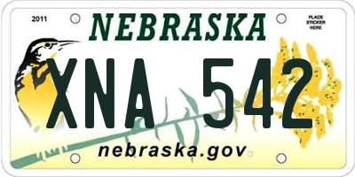 NE license plate XNA542