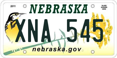 NE license plate XNA545