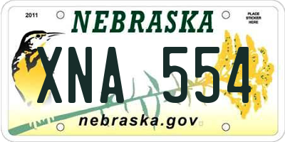 NE license plate XNA554
