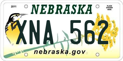NE license plate XNA562