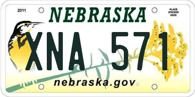 NE license plate XNA571