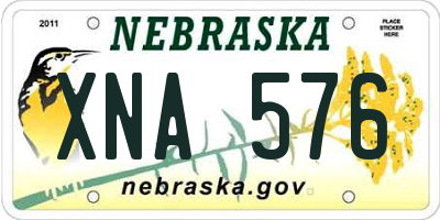 NE license plate XNA576