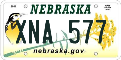 NE license plate XNA577