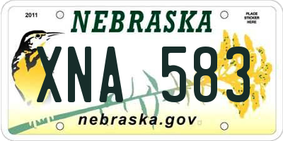 NE license plate XNA583
