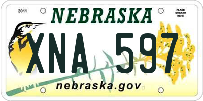 NE license plate XNA597