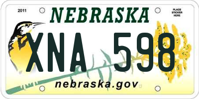 NE license plate XNA598
