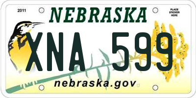 NE license plate XNA599