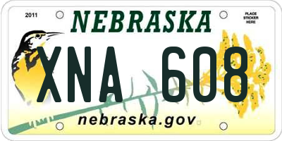 NE license plate XNA608