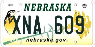 NE license plate XNA609