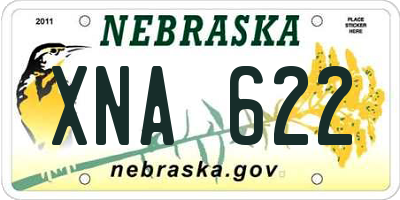 NE license plate XNA622