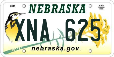 NE license plate XNA625