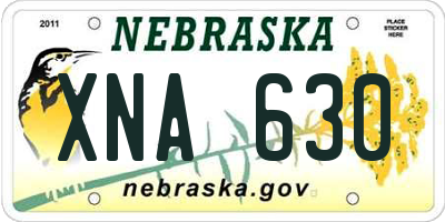 NE license plate XNA630