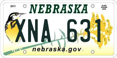 NE license plate XNA631