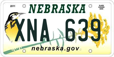 NE license plate XNA639