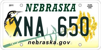 NE license plate XNA650