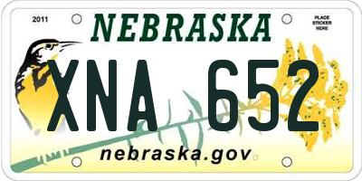 NE license plate XNA652