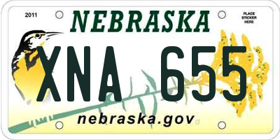 NE license plate XNA655