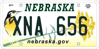 NE license plate XNA656