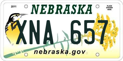 NE license plate XNA657