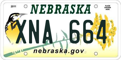 NE license plate XNA664