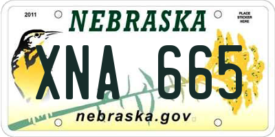 NE license plate XNA665