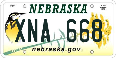 NE license plate XNA668