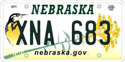 NE license plate XNA683
