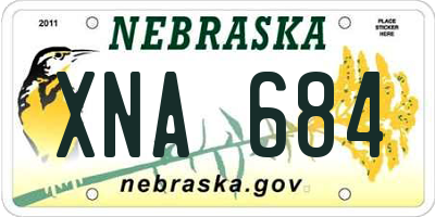 NE license plate XNA684