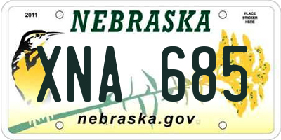 NE license plate XNA685