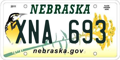 NE license plate XNA693